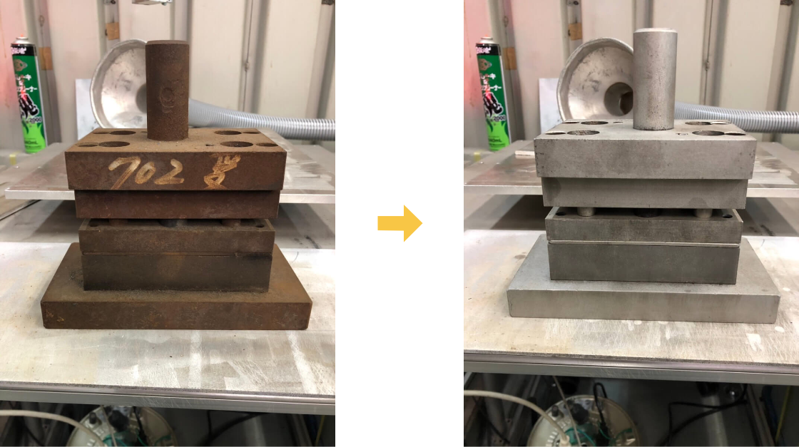 金型のサビ除去：レーザ表面処理施行例