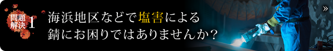 海浜地区などで塩害による錆にお困りではありませんか？
