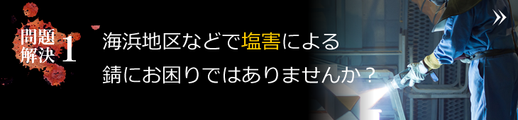 海浜地区などで塩害による錆にお困りではありませんか？